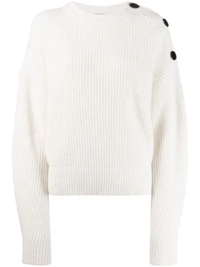 Yves Salomon Shoulder Button Jumper In White