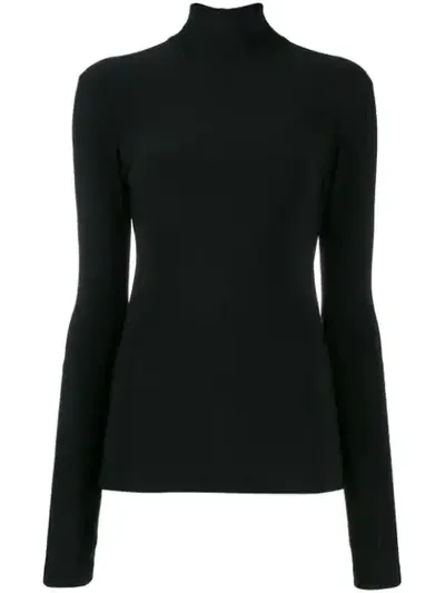 Norma Kamali Slim-fit Turtleneck Top In Black