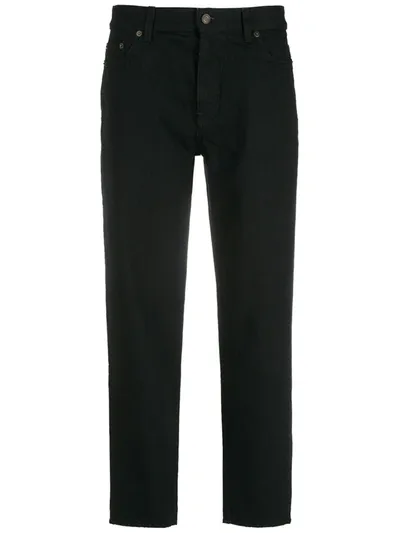 Saint Laurent Straight-leg Corduroy Trousers In Noir