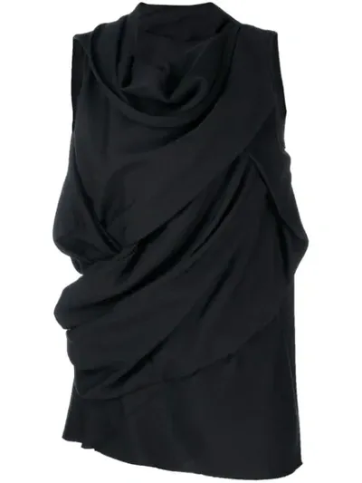 Rick Owens Draped Blouse In Black