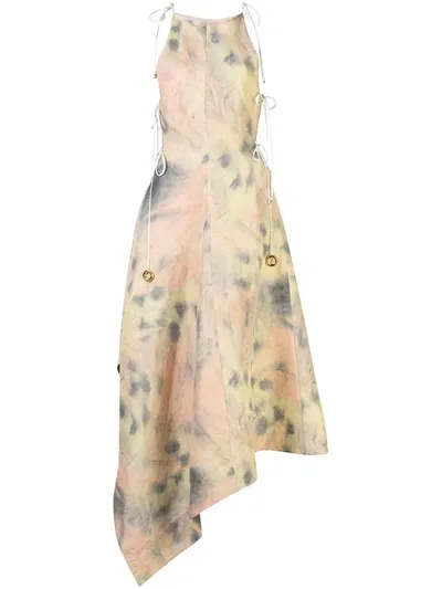 Ellery Galapagos Tie-dye Linen-blend Midi Dress In Pink