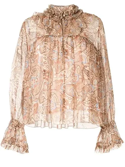 Karen Walker Romanticism Blouse In Brown