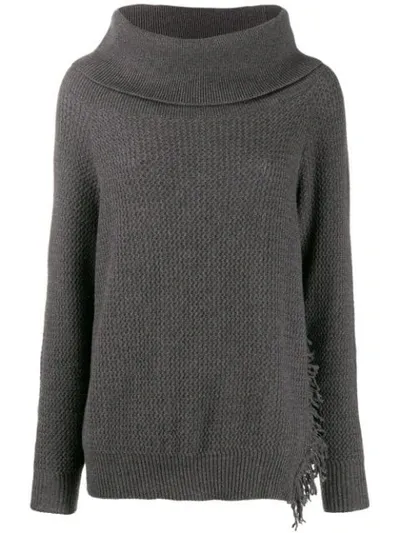 Stella Mccartney Oversized Funnel Neck Jumper In Grey