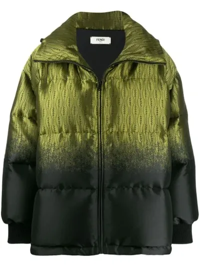 Fendi Oversized Puffer Jacket In Green