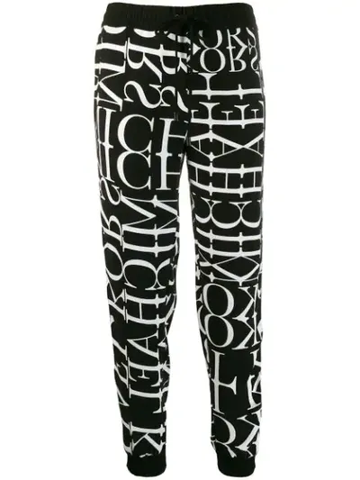 Michael Kors Logo Print Track Pants In 048 Black/white