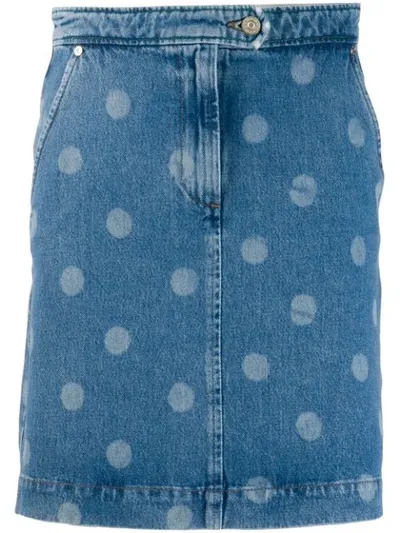 Ps By Paul Smith Polka-dot Mini Skirt In Blue