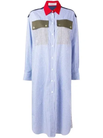 Sonia Rykiel Linen Blend Shirt Dress In Blue