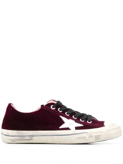 Golden Goose V-star Velvet Sneakers In Red