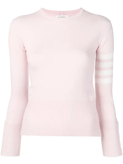 Thom Browne Cashmere Classic Crewneck Pullover Sweater In Pink