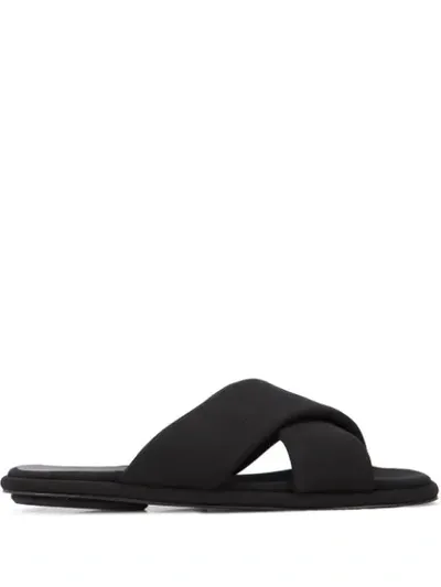 Rosetta Getty Crisscross Strap Flat Sandals In Black