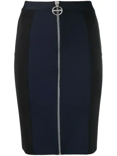 Givenchy Zip Front Panelled Mini Skirt In Blue