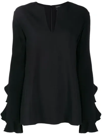 Giambattista Valli Ruffle Blouse In Black