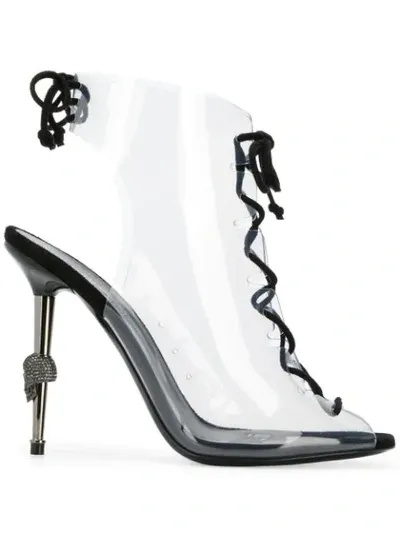 Philipp Plein Statement High Heel Booties In Neutrals