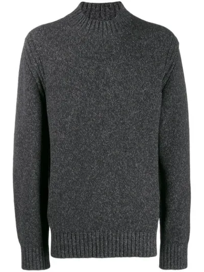 Z Zegna Speckled Knit Jumper In Grey