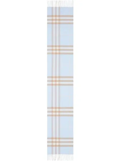 Burberry The Classic Check Cashmere Scarf In Blue