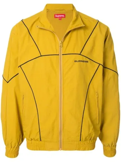 Supreme Logo Print Track Jacket In Yellow