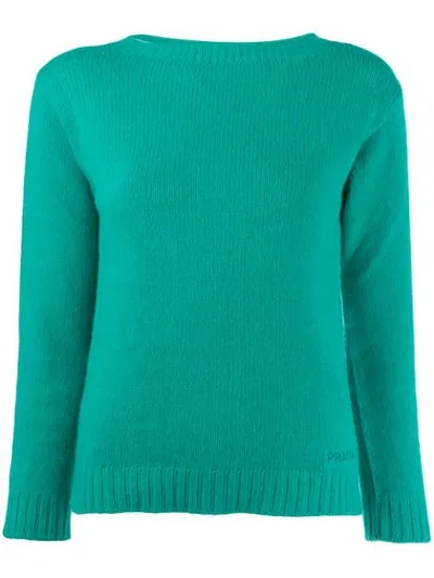 Prada Wool And Cashmere Sweater In Green