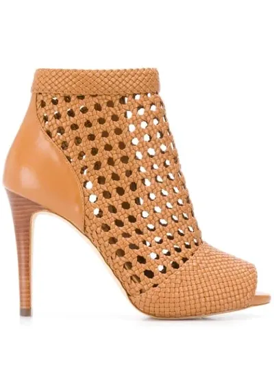 Michael Michael Kors Caged Ankle Boots In Neutrals