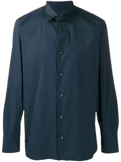 Z Zegna Classic Collared Shirt In Blue