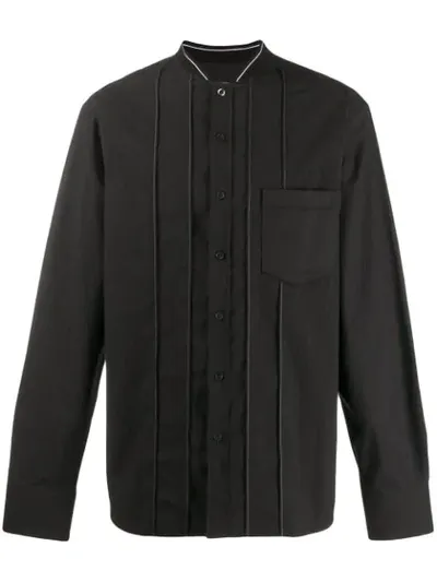 Lanvin Ribbed Neck Stitched Shirt In Black