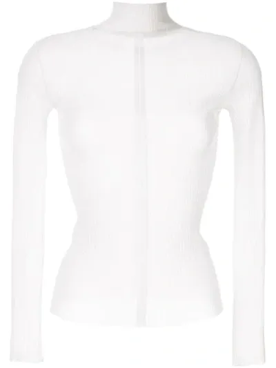 Dion Lee Fitted Ribbed Top In White