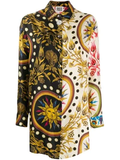 Fausto Puglisi Long Printed Shirt In Multicolor