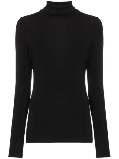 Goldsign Gerippter Rollkragenpullover In Black