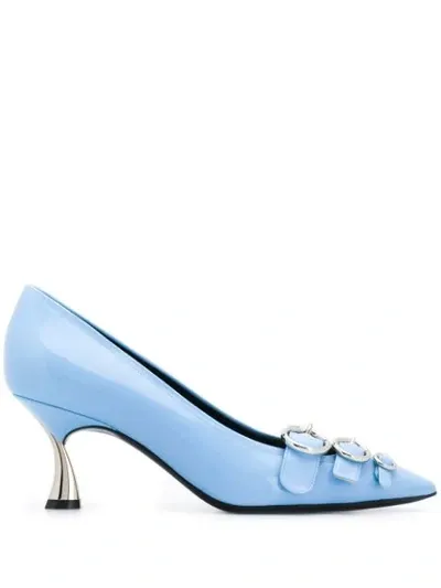 Casadei Blade Taylor Pumps In Blue