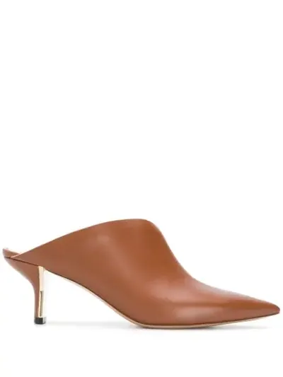 Nicholas Kirkwood Leeloo 60mm Mules In Brown Calfskin Leather