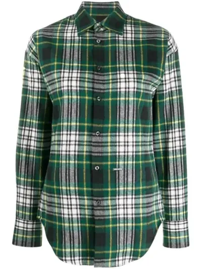 Dsquared2 Check-print Shirt In Green