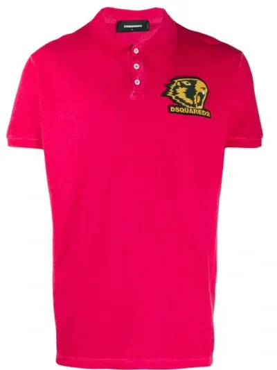 Dsquared2 Embroidered Polo Shirt In Red