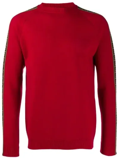 Fendi Ff Logo Jumper In Red