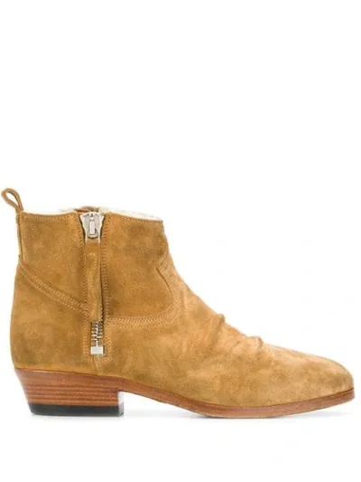 Golden Goose Shearling Boots In Neutrals