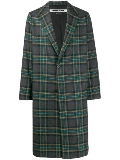 Mcq By Alexander Mcqueen Checked Single Breasted Coat In Grey