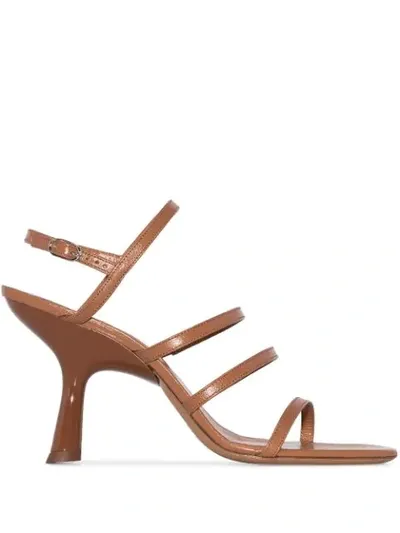 Simon Miller Strappy Tee Leather Slingback Sandals In Light Brown