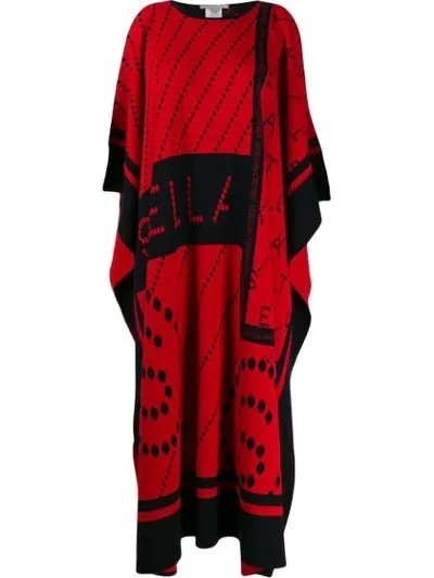 Stella Mccartney Stella Logo Stretch-wool Poncho In Red