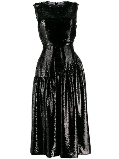 Simone Rocha Sequin Midi Dress In Black