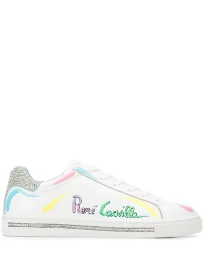 René Caovilla Watercolour Signature Sneakers In White