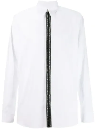 Givenchy Branded Placket Point Collar Shirt In White