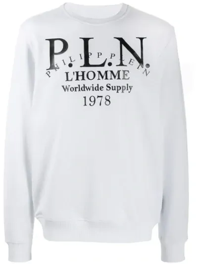 Philipp Plein Logo Print Sweatshirt In White