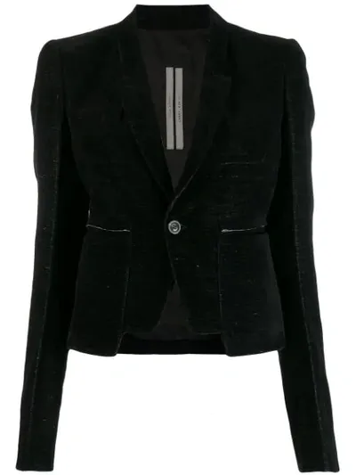 Rick Owens Single-breasted Blazer In Black