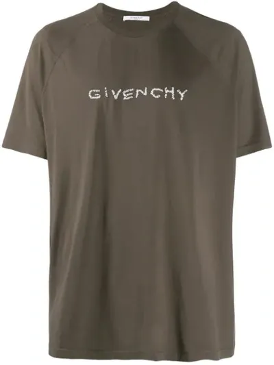 Givenchy Embroidered Oversize Raglan T-shirt In Green