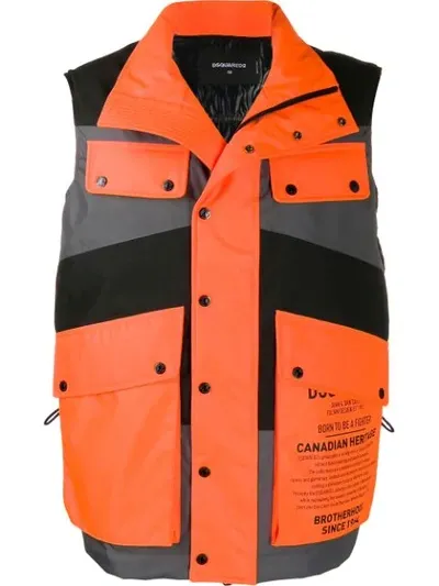 Dsquared2 Canadian Heritage Gilet In Orange