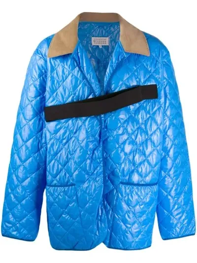 Maison Margiela Quilted Touch Strap Jacket In 519 Light Blue