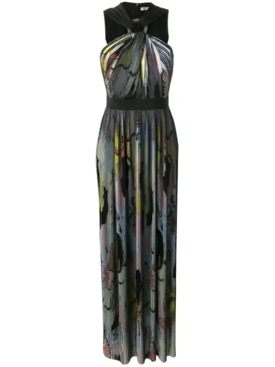 Emilio Pucci Mirabilis Print Plissé Pleated Dress In Blue