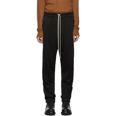 Rick Owens Plain Track Pants In 09 Black