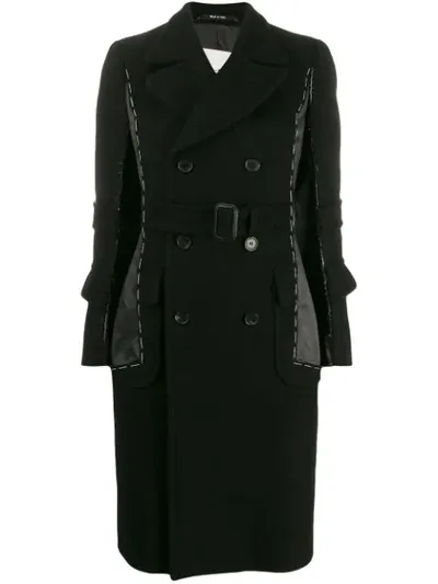 Maison Margiela Stitched Double-breasted Coat In Black