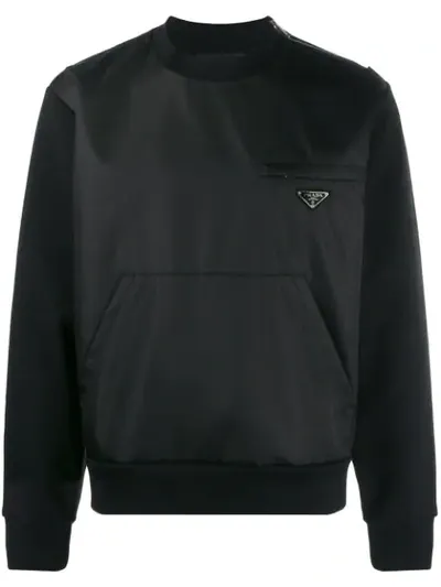 Prada Black Nylon Knit Sweatshirt