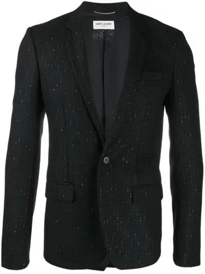 Saint Laurent Pinstripe Single-breasted Blazer In Black