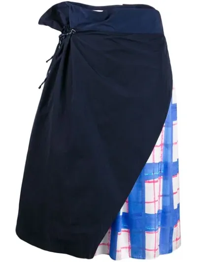 Mira Mikati Layered Drawstring Skirt In Blue